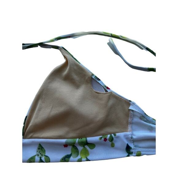 Womens White Cactus Print Bikini Swimsuit Set - Picture 6 of 13